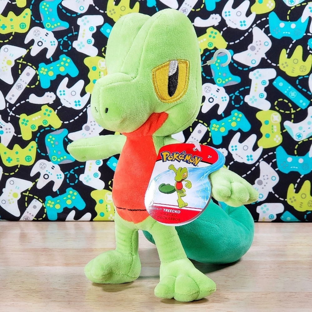 Jazwares Pokemon TREECKO 8" S1 Rare Ultrasoft Collectible Nintendo Plush Toy NWT